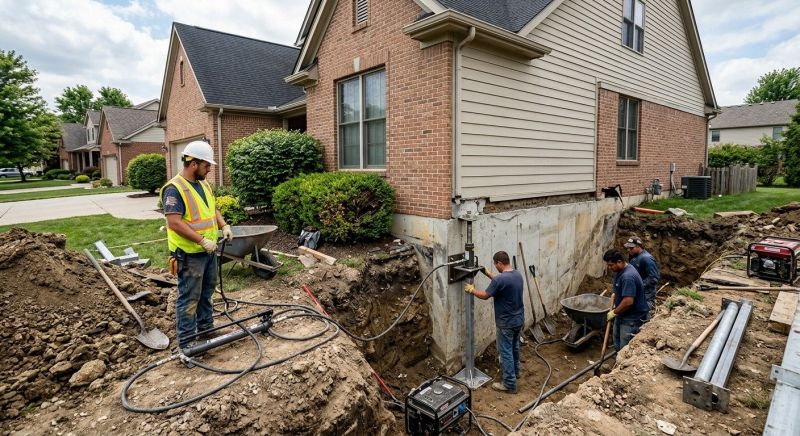 Our team working on Foundation Repair projects in Pinehurst, NC