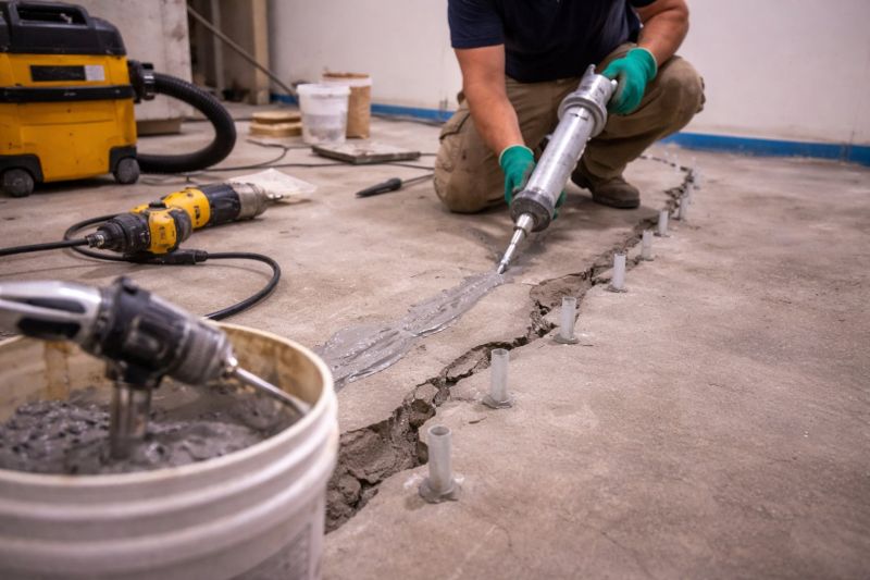 Cracked Basement Floor Repair in Pinehurst, NC