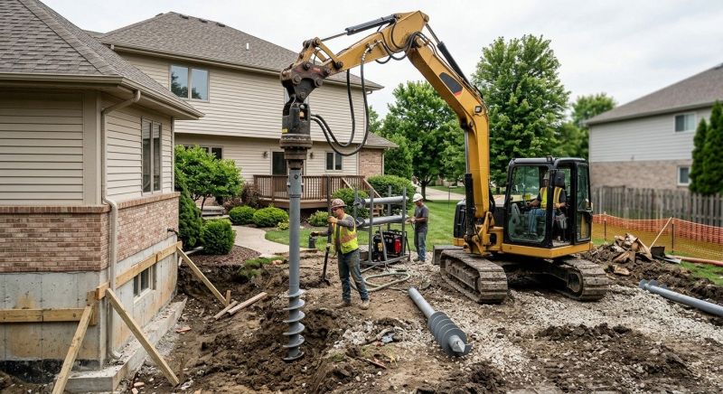 Helical Pile Installation in Pinehurst, NC